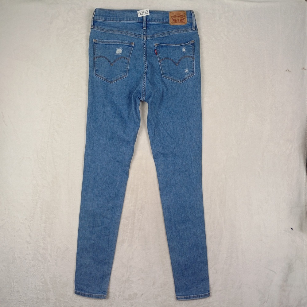Levis Jeans Womens 29 Blue Distressed High Rise Super Skinny Denim Gorpcore Y2K